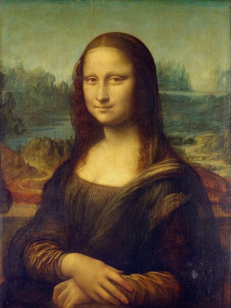 Mona Lisa – portrét ženy v renesanční krajině – Jednodílný obraz, 30 × 40 cm