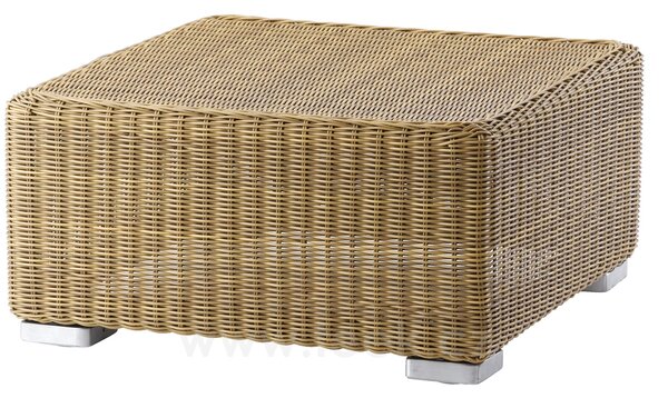 Cane-line Podnožka/konferenční stolek Chester, Cane-line, 60x60x30 cm, umělý ratan barva natural