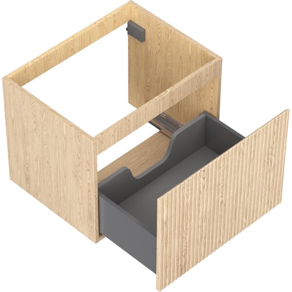 Mexen Rivel, koupelnová skříňka 60 cm, 1 zásuvka, drážkovaná, dub, 91A20-06047-1-BF81