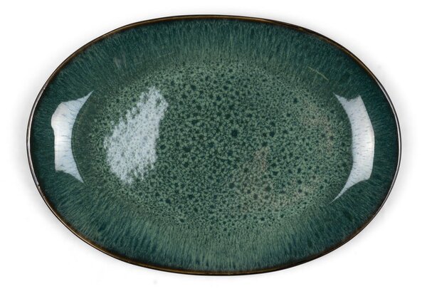 Zelený/černý servírovací talíř z kameniny Gastro Green/Black – Bitz