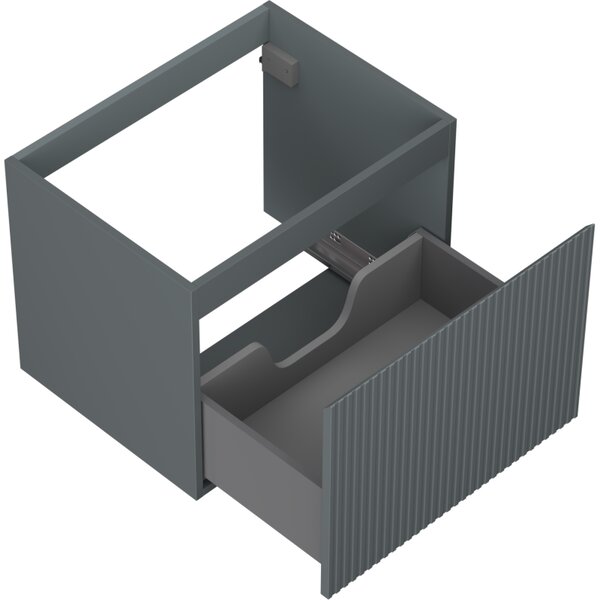 Mexen Rivel, koupelnová skříňka 60 cm, 1 zásuvka, drážkovaná, grafitová matná, 91A20-06047-1-BF66