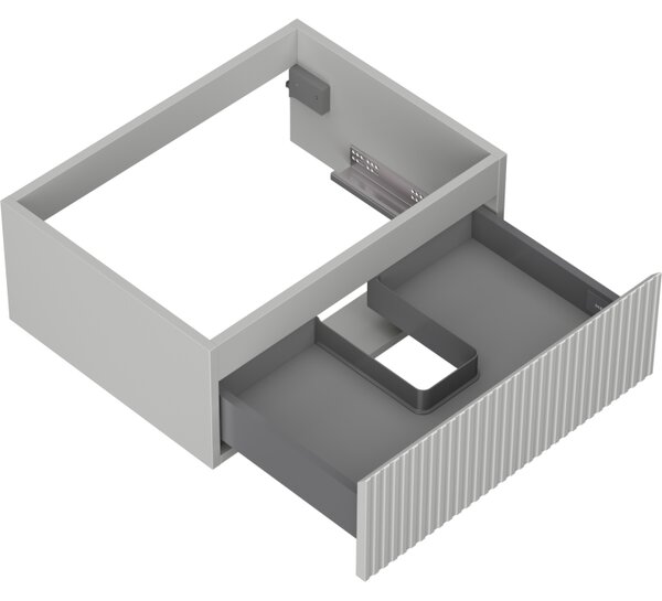 Mexen Rivel, koupelnová skříňka 60 cm, 1 zásuvka, drážkovaná, šedá matná, 91A20-06023-1-BF62