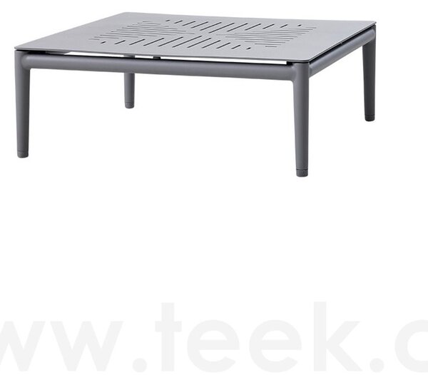 Cane-line Konferenční stolek Conic, Cane-line, čtvercový 75x75x28 cm, rám hliník barva grey, deska hliník barva lava grey