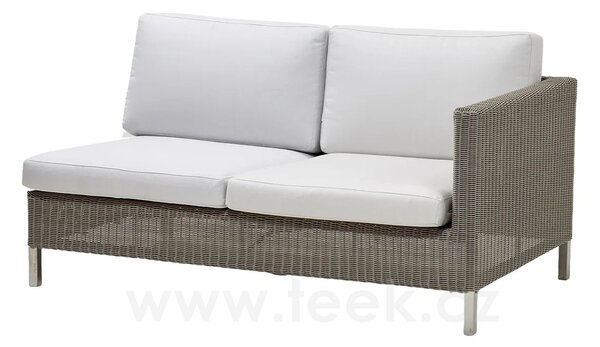 Cane-line Ukončovací/rohový levostranný díl Connect, Cane-line, 148x85x65 cm, rám kov, výplet umělý ratan barva taupe