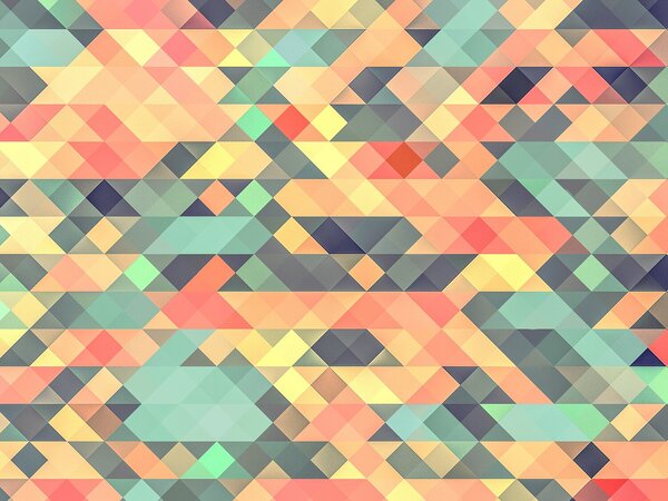 Pastelová geometrická mozaika – Jednodílný obraz, 40 × 30 cm