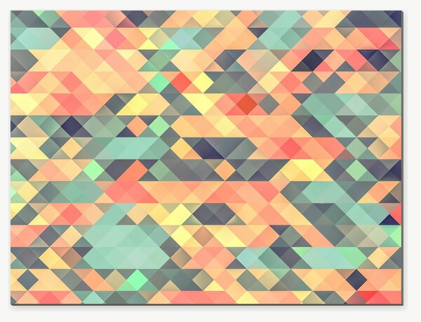 Pastelová geometrická mozaika – Jednodílný obraz, 40 × 30 cm