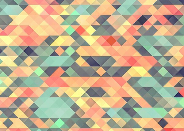 Pastelová geometrická mozaika – Jednodílný obraz, 70 × 50 cm