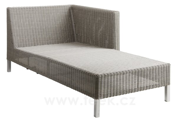 Cane-line Relaxační levostranný díl Connect, Cane-line, 153x77x64 cm, rám kov, výplet umělý ratan barva taupe