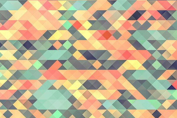 Pastelová geometrická mozaika – Jednodílný obraz, 60 × 40 cm