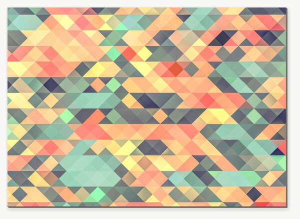 Pastelová geometrická mozaika – Jednodílný obraz, 70 × 50 cm