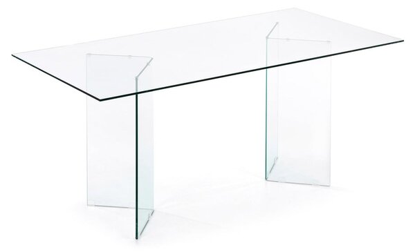 Jídelní stůl se skleněnou deskou 90x200 cm Burano – Kave Home