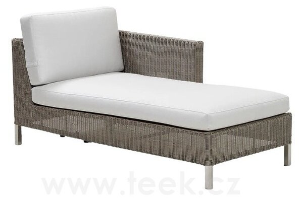 Cane-line Relaxační levostranný díl Connect, Cane-line, 153x77x64 cm, rám kov, výplet umělý ratan barva taupe