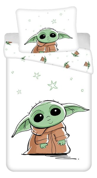 Bavlněné dětské povlečení na jednolůžko 140x200 cm Star Wars Baby Yoda – Jerry Fabrics