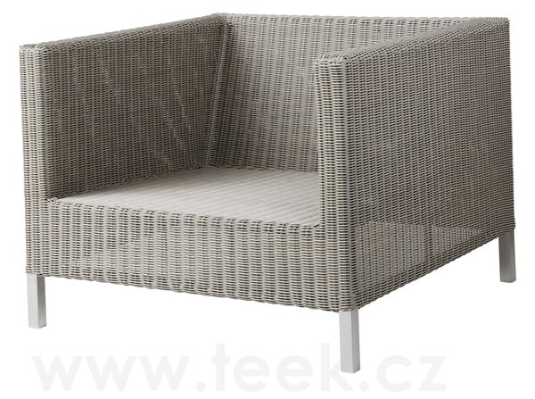 Cane-line Nízké křeslo Connect, Cane-line, 84x84x64 cm, rám kov, výplet umělý ratan barva taupe, bez polstrů