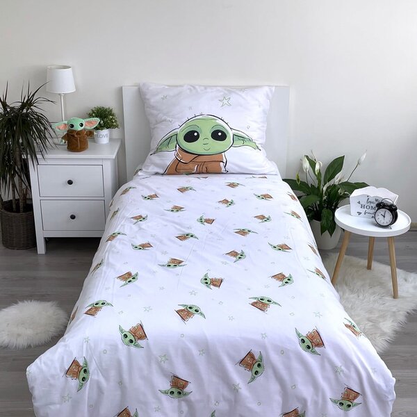 Bavlněné dětské povlečení na jednolůžko 140x200 cm Star Wars Baby Yoda – Jerry Fabrics