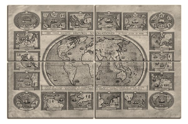 Obraz na plátně - Starodávná mapa světa 1100FC (150x100 cm)