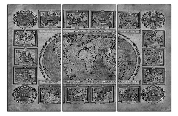 Obraz na plátně - Starodávná mapa světa 1100QB (90x60 cm )