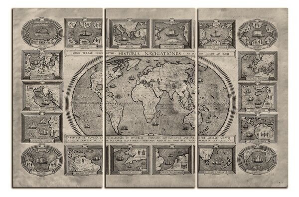 Obraz na plátně - Starodávná mapa světa 1100FB (90x60 cm )