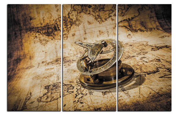 Obraz na plátně - Kompas na mapě antického světa 1999FB (90x60 cm )