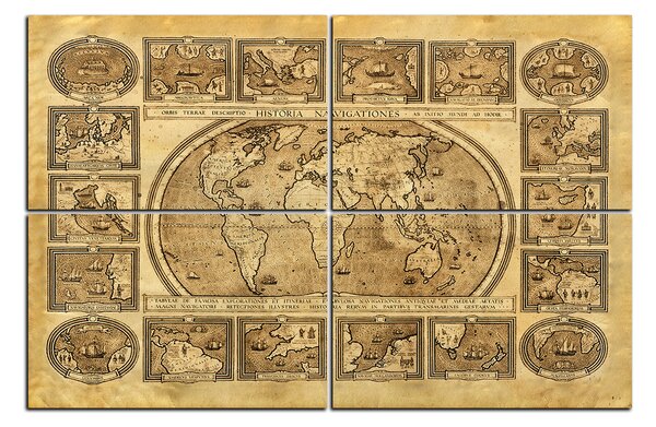 Obraz na plátně - Starodávná mapa světa 1100C (120x80 cm)