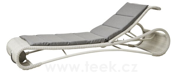 Cane-line Lehátko Escape, Cane-line, 217x72x28/103 cm, rám kov, výplet umělý ratan barva white grey