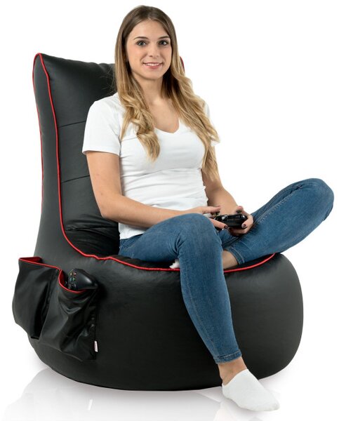Křeslo GAMING - černá ekokůže