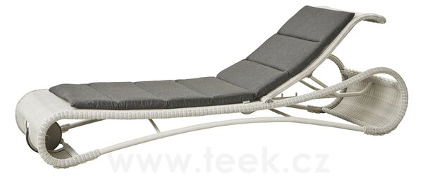 Cane-line Lehátko Escape, Cane-line, 217x72x28/103 cm, rám kov, výplet umělý ratan barva white grey