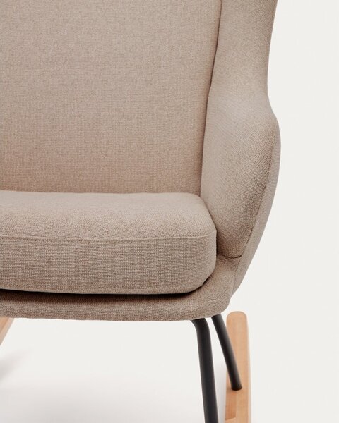 Béžové houpací křeslo z textilie bouclé Maustin – Kave Home