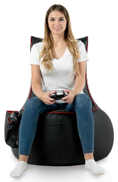 Křeslo GAMING - černá ekokůže