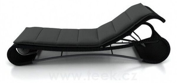 Cane-line Lehátko Escape, Cane-line, 217x72x28/103 cm, rám kov, výplet umělý ratan barva white grey