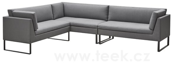 Cane-line Ukončovací/rohový 2-místný levostranný díl Flex, Cane-line, 154x76x85 cm, rám lakovaný hliník, potah venkovní látka Tex grey, sedáky venkovní látka Natté grey