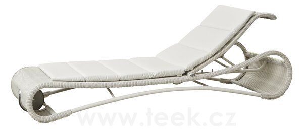Cane-line Lehátko Escape, Cane-line, 217x72x28/103 cm, rám kov, výplet umělý ratan barva white grey