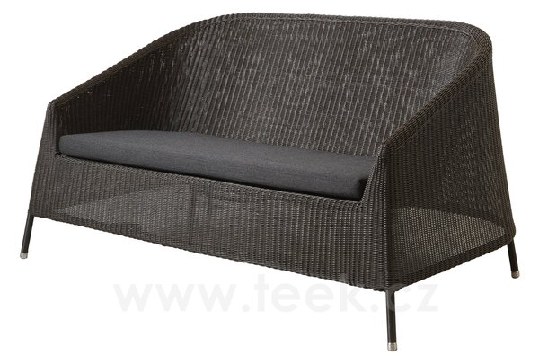 Cane-line 2-místná pohovka Kingston, Cane-line, 150x86x78 cm, rám kov, výplet umělý ratan barva mocca, bez sedáku