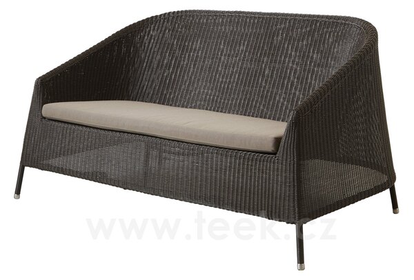 Cane-line 2-místná pohovka Kingston, Cane-line, 150x86x78 cm, rám kov, výplet umělý ratan barva mocca, bez sedáku