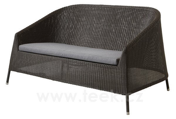 Cane-line 2-místná pohovka Kingston, Cane-line, 150x86x78 cm, rám kov, výplet umělý ratan barva mocca, bez sedáku