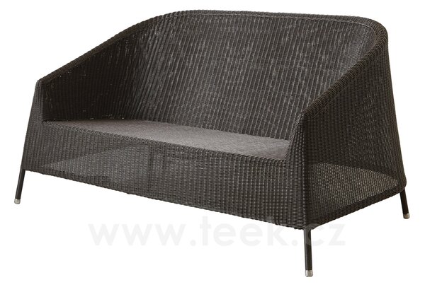 Cane-line 2-místná pohovka Kingston, Cane-line, 150x86x78 cm, rám kov, výplet umělý ratan barva mocca, bez sedáku