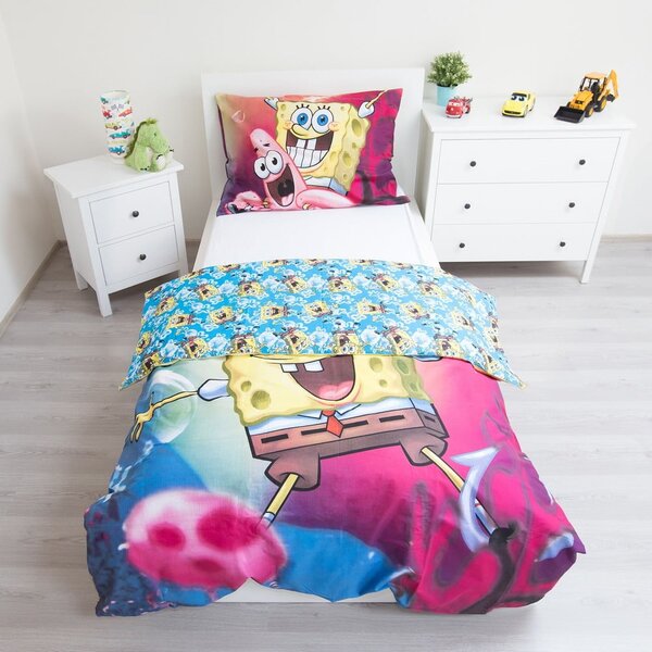 Bavlněné dětské povlečení na jednolůžko 140x200 cm Sponge Bob – Jerry Fabrics