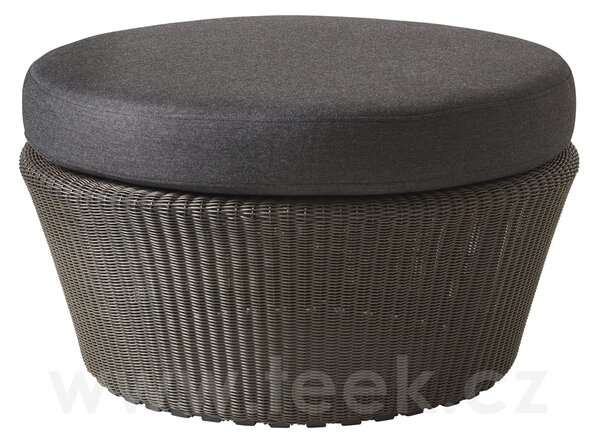 Cane-line Podnožka Kingston, Cane-line, kulatá 75x31 cm, rám kov, výplet umělý ratan barva mocca, bez sedáku