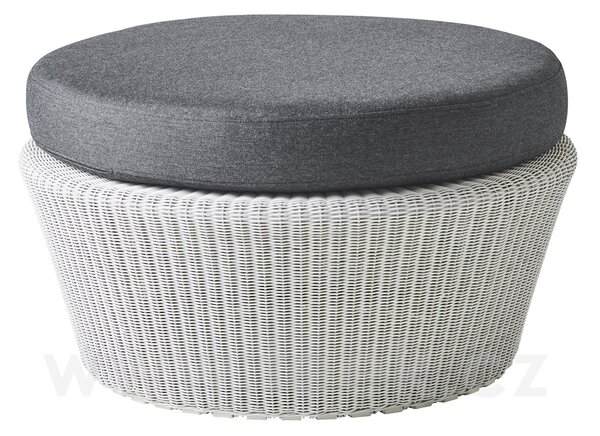 Cane-line Podnožka Kingston, Cane-line, kulatá 75x31 cm, rám kov, výplet umělý ratan barva mocca, bez sedáku