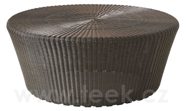 Cane-line Podnožka Kingston, Cane-line, kulatá 75x31 cm, rám kov, výplet umělý ratan barva mocca, bez sedáku