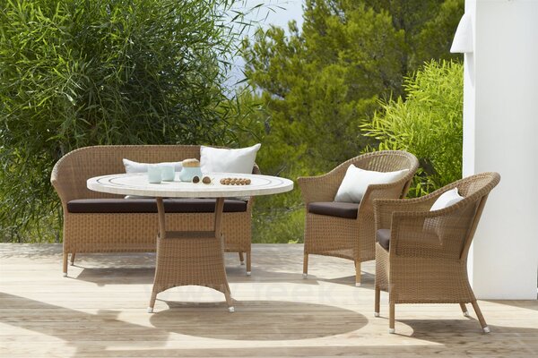 Cane-line Jídelní lavice/sofa Lansing, Cane-line, 145x65x85 cm, rám kov, výplet umělý ratan barva taupe