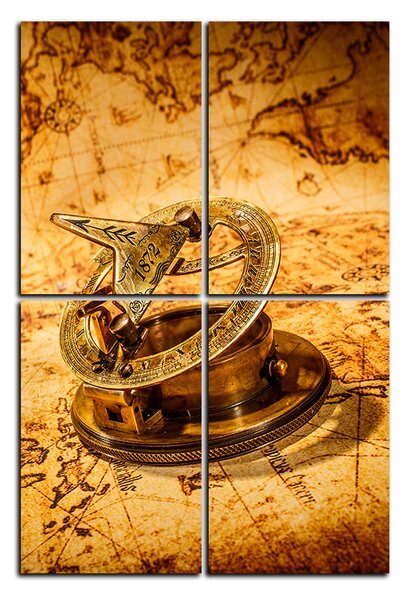 Obraz na plátně - Kompas na mapě antického světa - obdélník 7999D (90x60 cm)