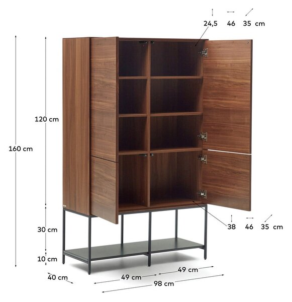 Hnědá skříň v dekoru ořechu 97,5x160x40 cm Vedrana – Kave Home