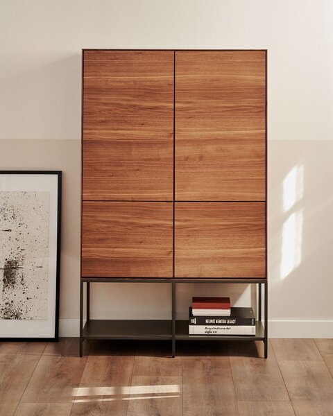 Hnědá skříň v dekoru ořechu 97,5x160x40 cm Vedrana – Kave Home
