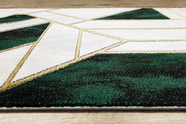 Běhoun EMERALD exkluzivní 1015 glamour, marmur, geometrický zelený/zlatý