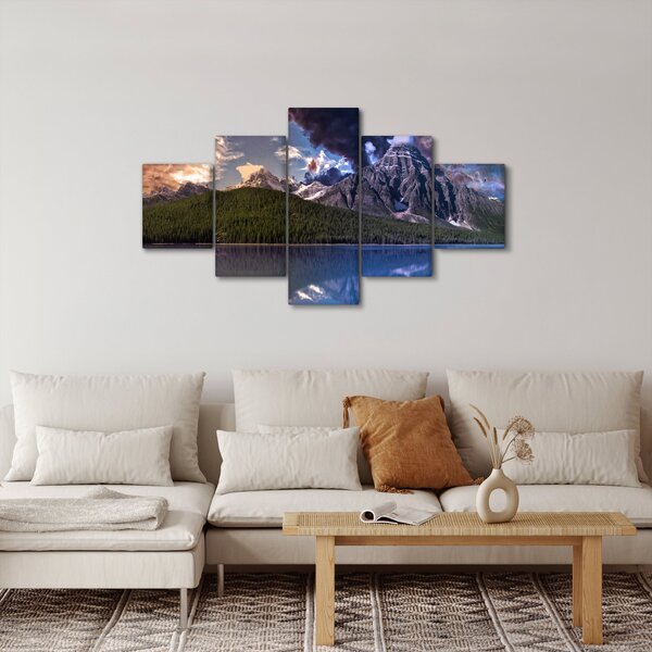 Obraz jezera a hor (125x70 cm)