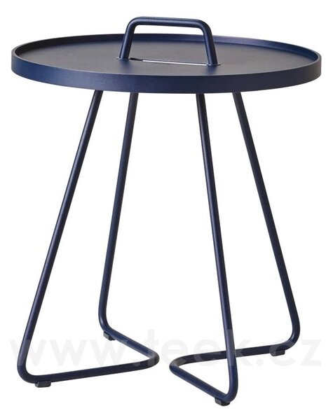 Cane-line Odkládací stolek S On-the-move, Cane-line, kulatý 44x54 cm, hliník barva midnight dark blue