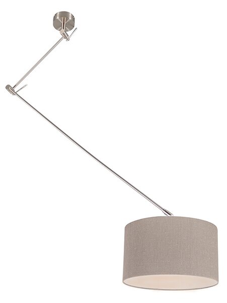 Závěsná lampa ocelová se stínidlem 35 cm stará šedá nastavitelná - Blitz I