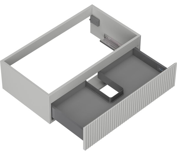Mexen Rivel, koupelnová skříňka 80 cm, 1 zásuvka, drážkovaná, šedá matná, 91A20-08023-1-BF62