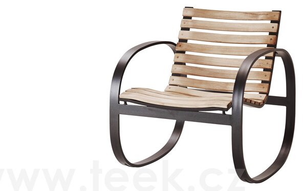 Cane-line Houpací nízké křeslo Parc, Cane-line, 63x78x75 cm, rám hliník barva lava grey, teak